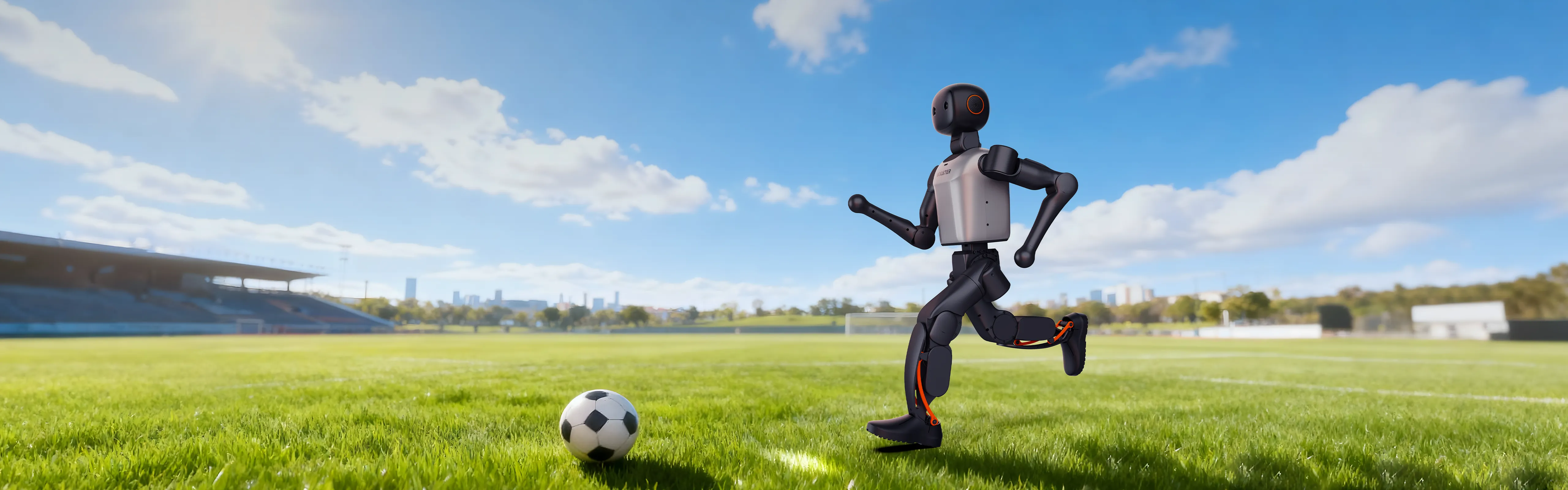 Booster K1 en una demostración de fútbol robótico